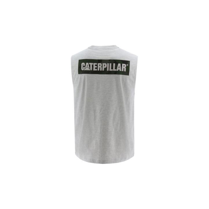 Caterpillar Icon Muscle Tank T-shirts Heren Birch Heather  Belgie |  GQDOJ-5760