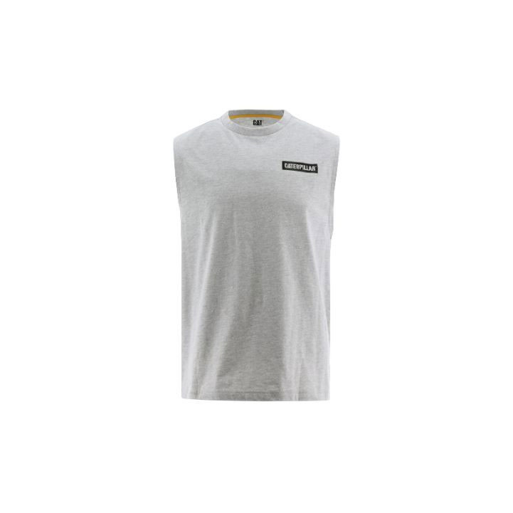 Caterpillar Icon Muscle Tank T-shirts Heren Birch Heather  Belgie |  GQDOJ-5760