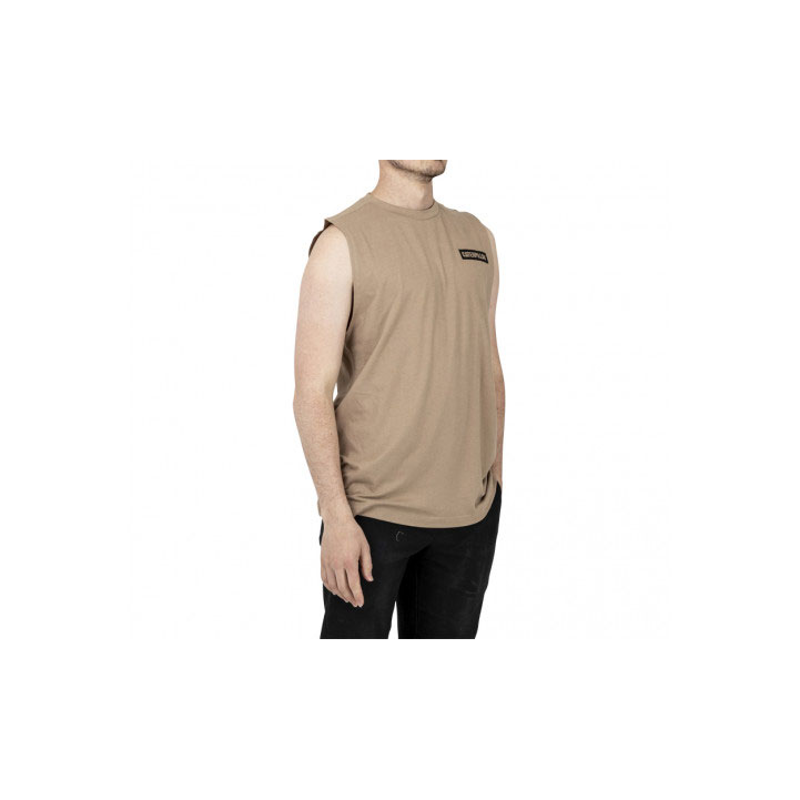 Caterpillar Icon Muscle Tank T-shirts Heren Khaki  Belgie |  PHVTZ-5048