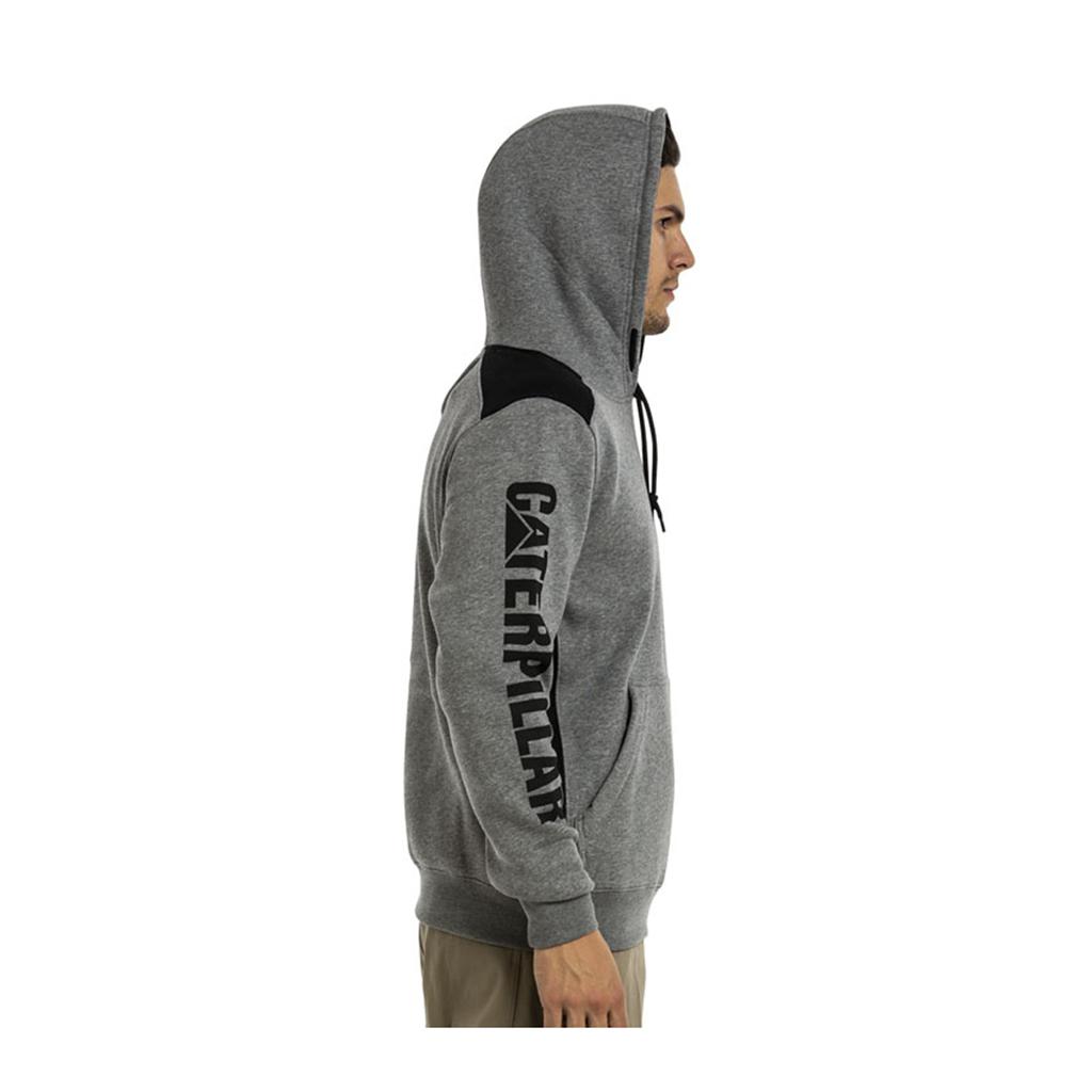 Caterpillar Logo Panel Met Capuchon Sweat Sweatshirts Heren Donkergrijs  Belgie |  QNIXO-3249