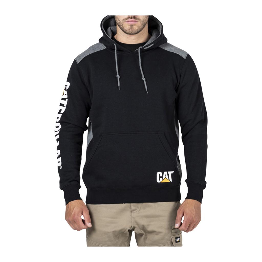 Caterpillar Logo Panel Met Capuchon Sweat Sweatshirts Heren Zwart  Belgie |  WFNHB-7026