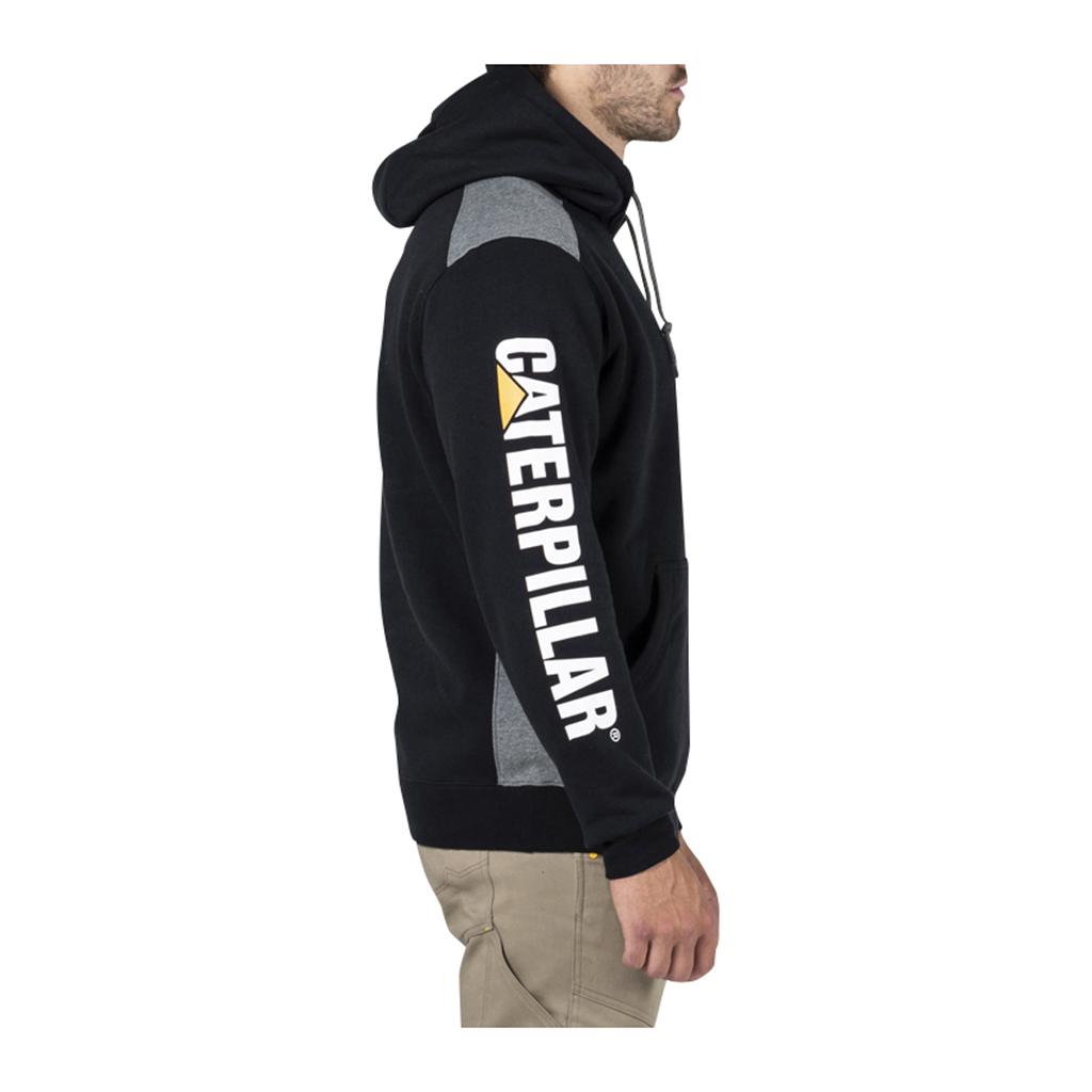 Caterpillar Logo Panel Met Capuchon Sweat Sweatshirts Heren Zwart  Belgie |  WFNHB-7026