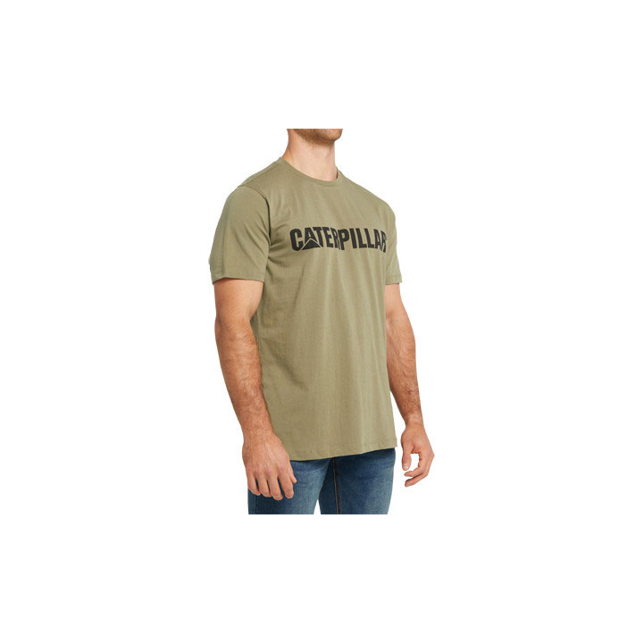 Caterpillar Logo T-shirts Heren Groen  Belgie |  PBYIN-9084