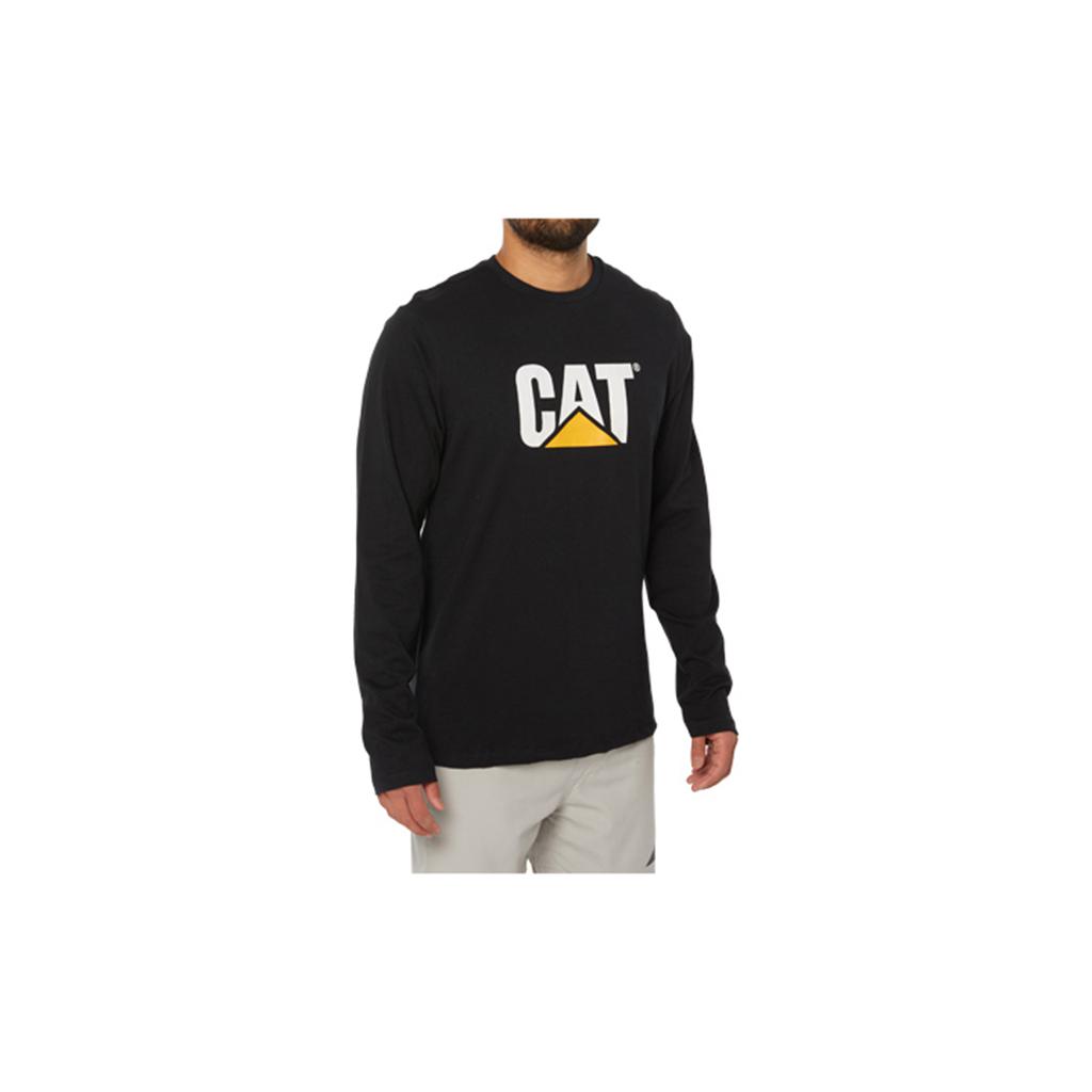 Caterpillar Original Fit Ls Logo T-Shirts Heren Zwart  Belgie |  BYHJO-3591