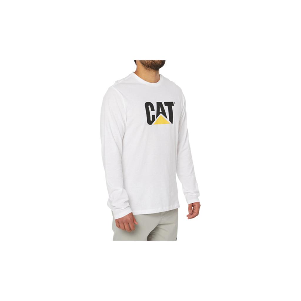 Caterpillar Original Fit Ls Logo T-Shirts Heren Wit  Belgie |  RLPXG-4689