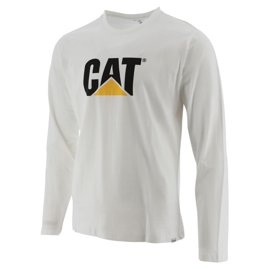 Caterpillar Original Fit Ls Logo T-Shirts Heren Wit  Belgie |  RLPXG-4689