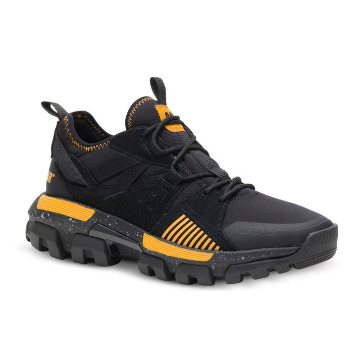 Caterpillar Raider Sport Sneakers Heren Zwart Geel  Belgie |  MKIZW-6385