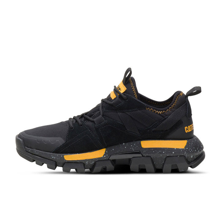 Caterpillar Raider Sport Sneakers Heren Zwart Geel  Belgie |  MKIZW-6385