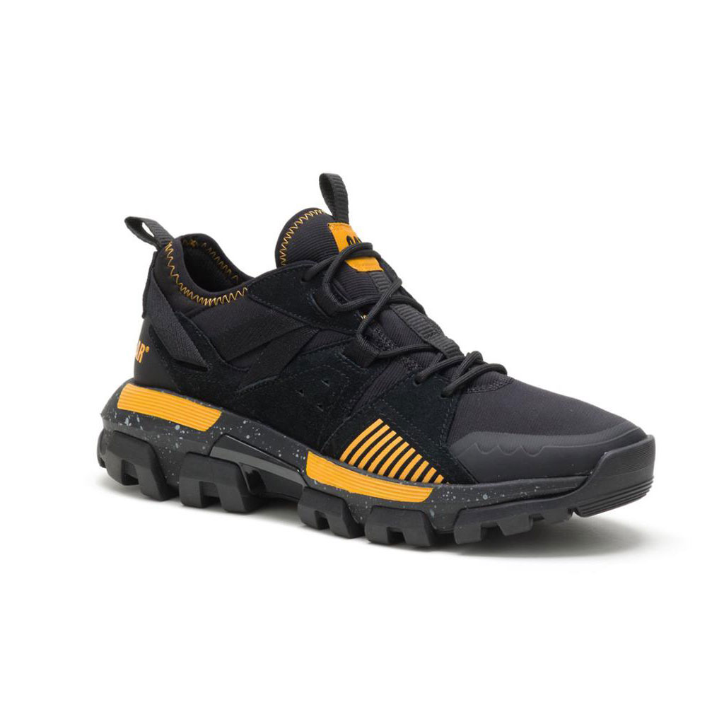 Caterpillar Raider Sport Sneakers Heren Zwart Geel  Belgie |  RNXKF-3154