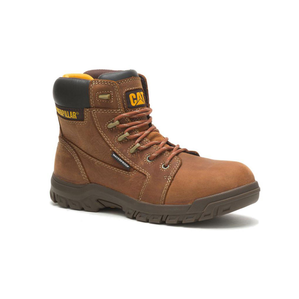 Caterpillar Resorption Waterdichte Composite Neus Slip Resistant Footwear Dames Bruin  Belgie |  BGPJX-4128