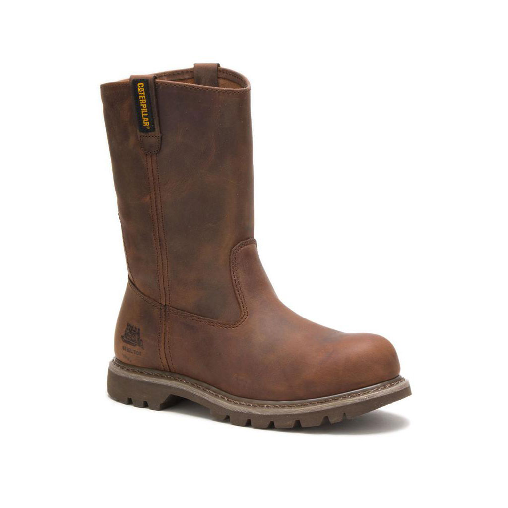 Caterpillar Revolver Steel Neus Slip Resistant Footwear Dames Donkerbeige  Belgie |  YZNIU-7350