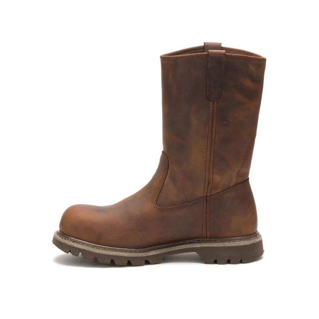 Caterpillar Revolver Steel Neus Slip Resistant Footwear Dames Donkerbeige  Belgie |  YZNIU-7350