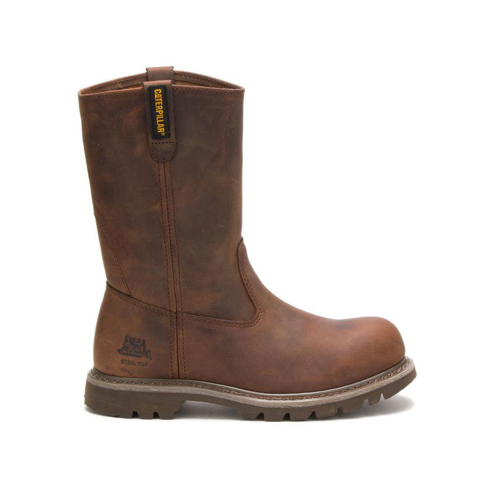 Caterpillar Revolver Steel Neus Slip Resistant Footwear Dames Donkerbeige  Belgie |  YZNIU-7350