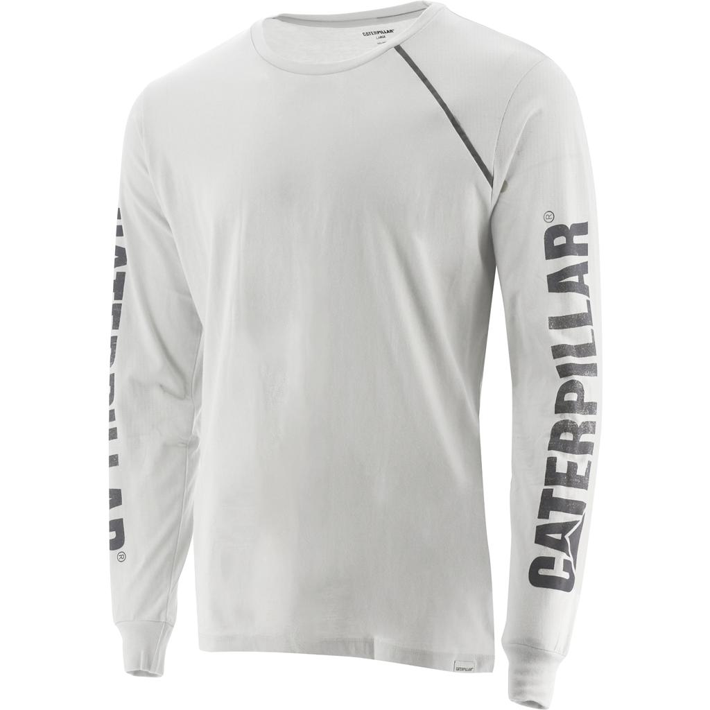 Caterpillar Stone Reflective L/S T-Shirts Heren Wit  Belgie |  XSFWQ-4081