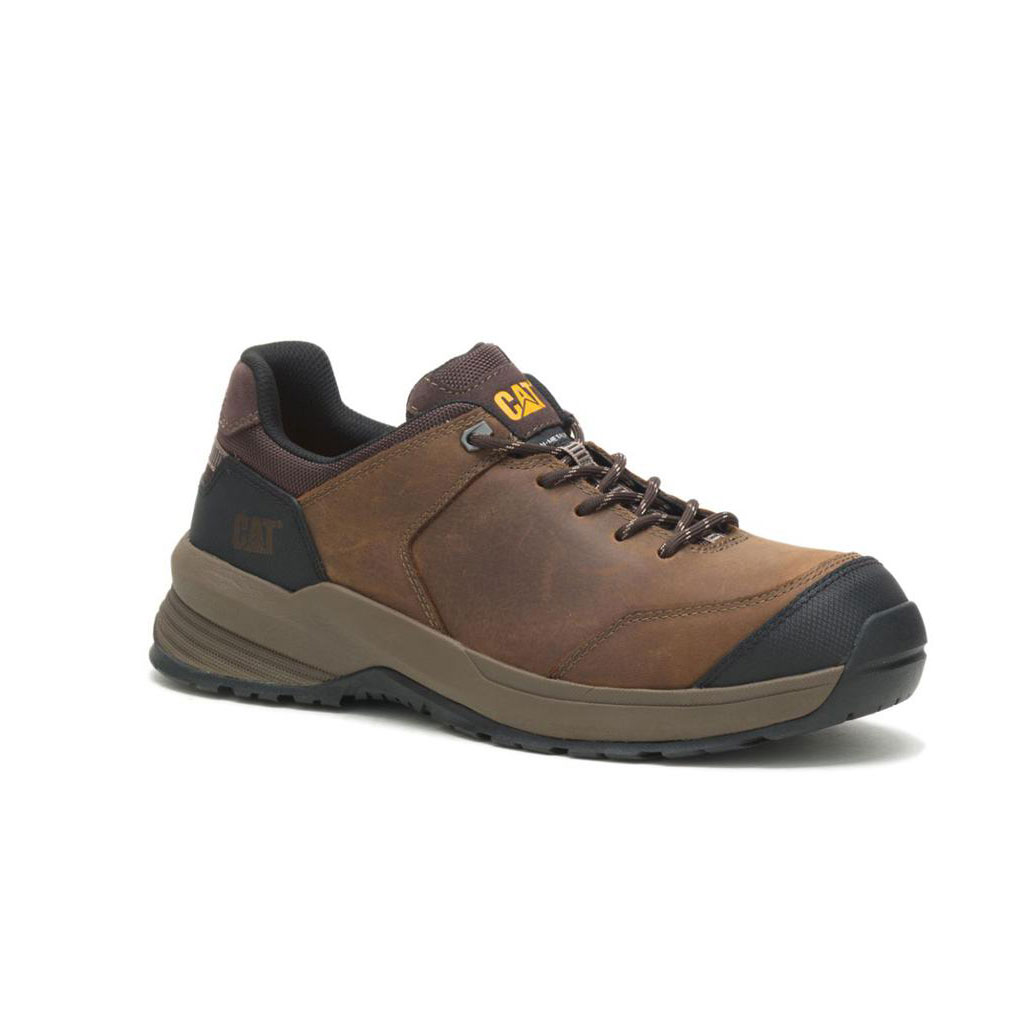 Caterpillar Streamline 2.0 Leren Composite Neus Sneakers Heren Bruin  Belgie |  CUEOW-3256