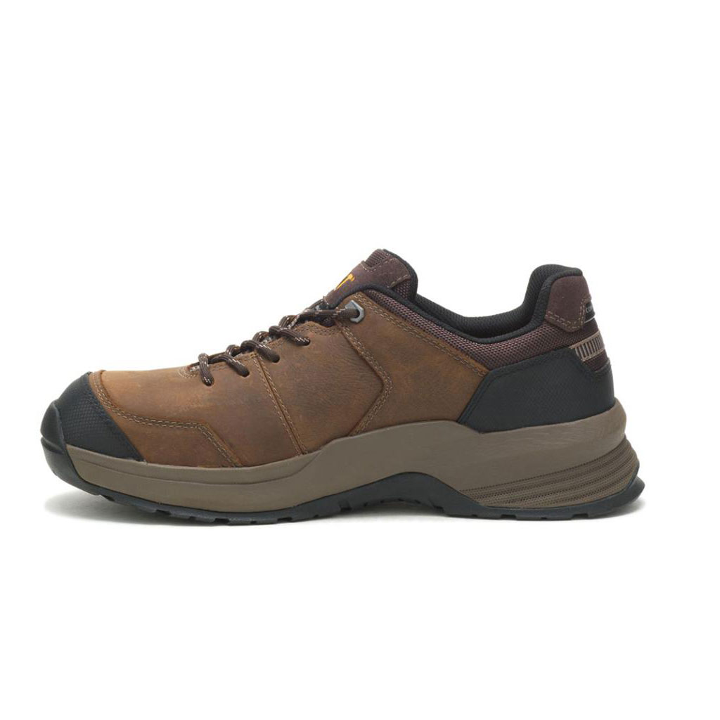 Caterpillar Streamline 2.0 Leren Composite Neus Sneakers Heren Bruin  Belgie |  CUEOW-3256