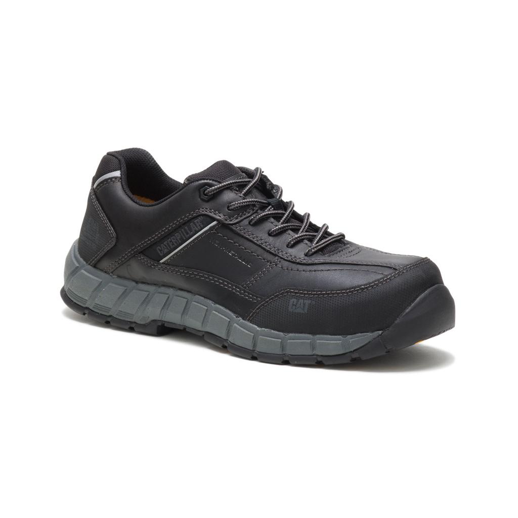 Caterpillar Streamline Leren Composite Neus Sneakers Heren Zwart  Belgie |  YVNOS-5764