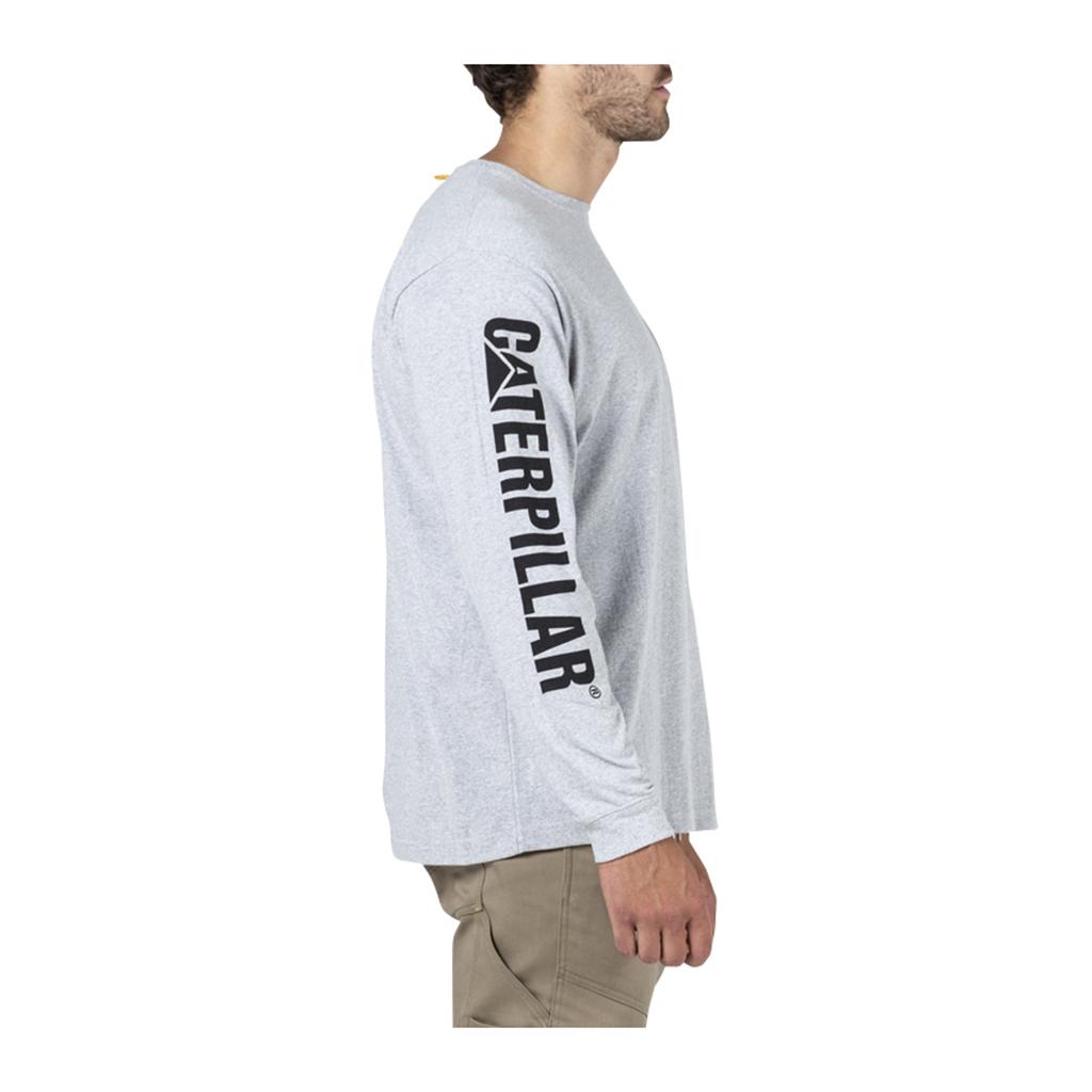 Caterpillar Trademark Banner L/S T-Shirts Heren Grijs  Belgie |  LSZJC-8720