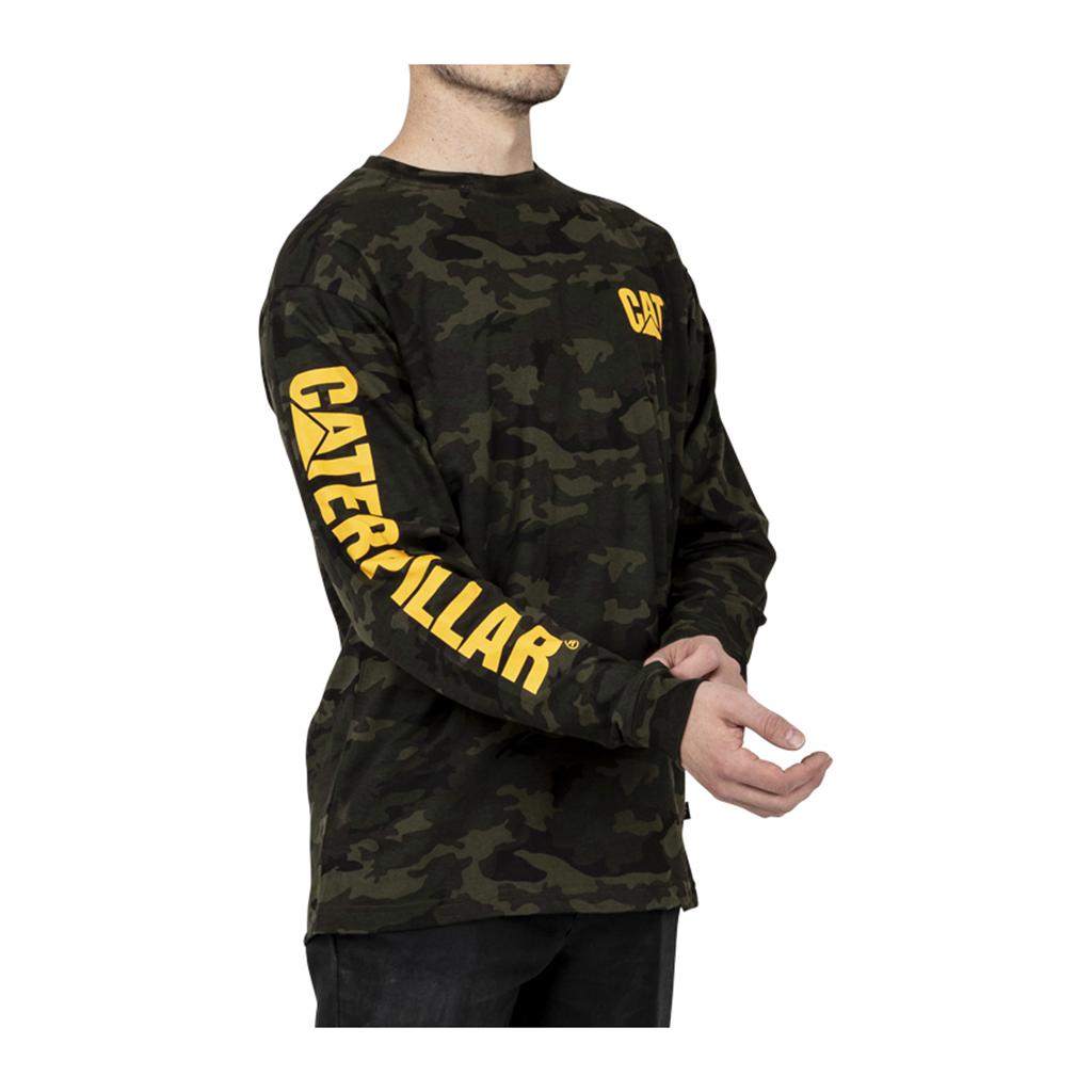 Caterpillar Trademark Banner Long Sleeve T-Shirts Heren Camo  Belgie |  AVKWP-4015