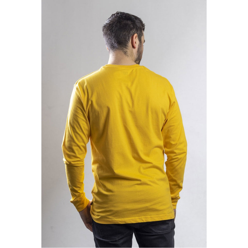 Caterpillar Trademark Banner Long Sleeve T-shirts Heren Geel  Belgie |  KOBIS-6572