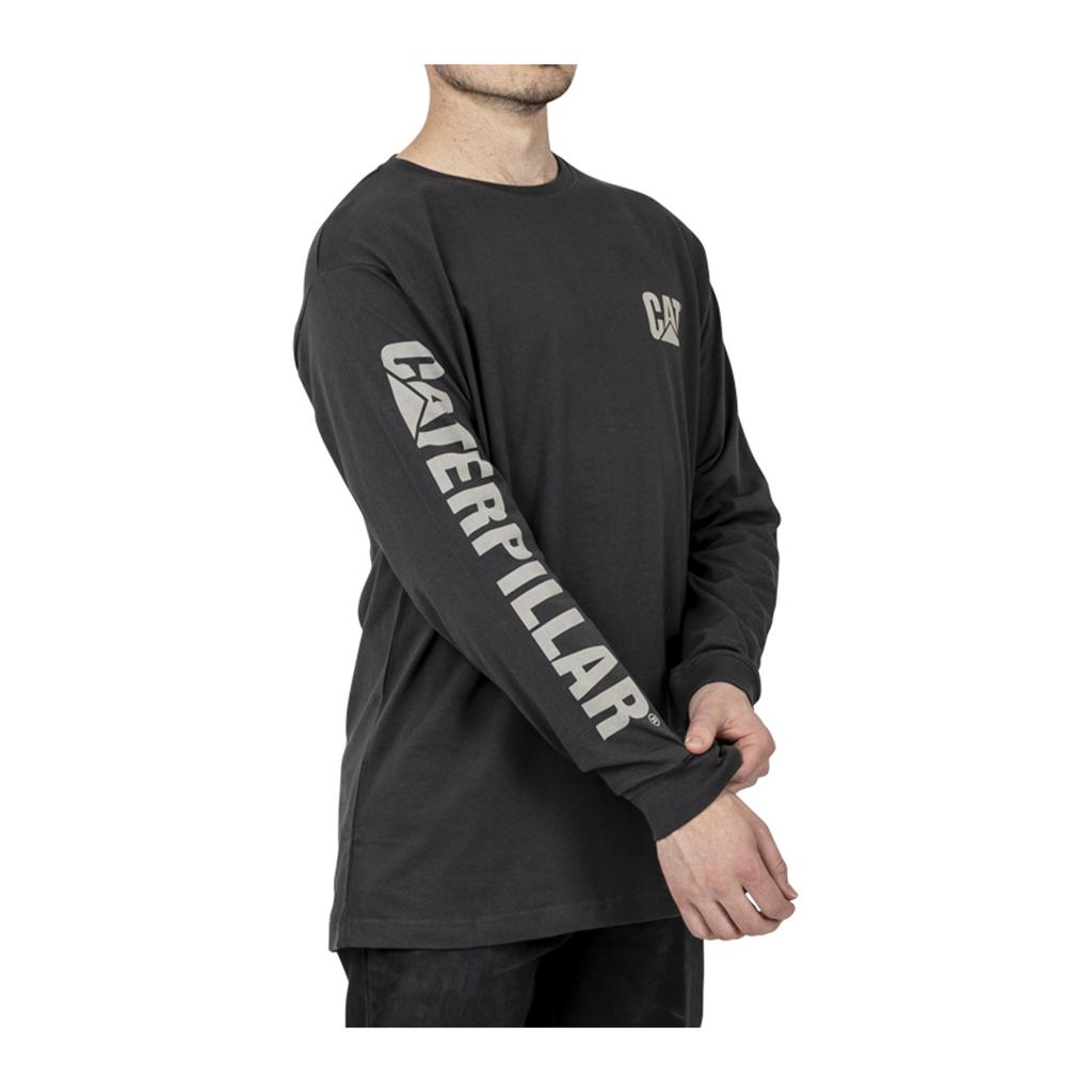 Caterpillar Trademark Banner Long Sleeve T-Shirts Heren Donkergrijs  Belgie |  MNRKI-1253