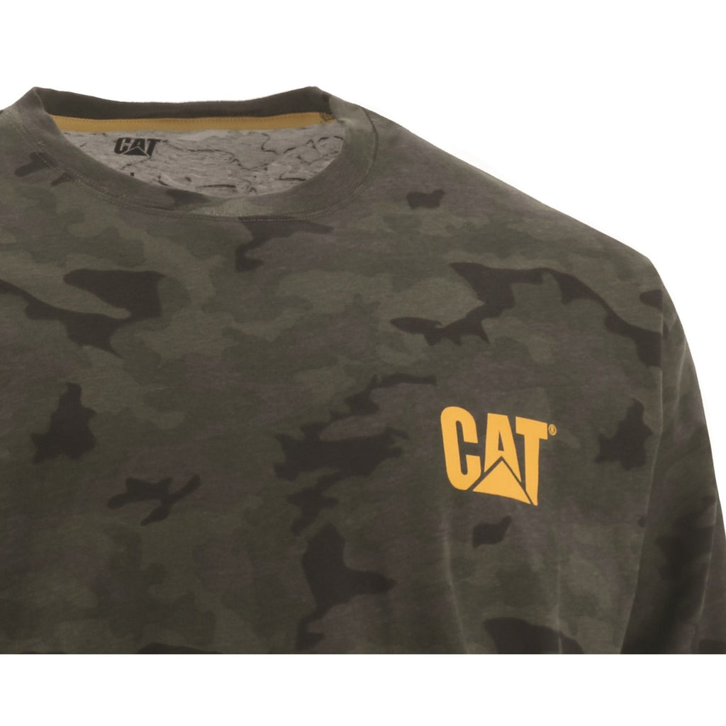 Caterpillar Trademark Banner Long Sleeve T-shirts Heren Camo  Belgie |  WXVRG-2874