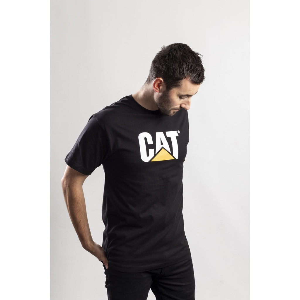 Caterpillar Trademark Logo T-shirts Heren Zwart  Belgie |  LKGBY-5132