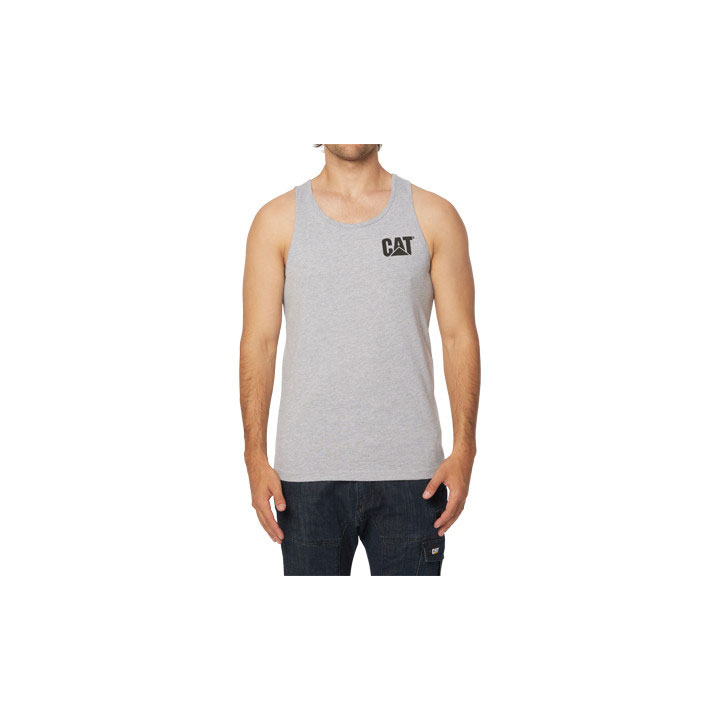 Caterpillar Trademark Singlet Heren Grijs  Belgie |  GRHEN-1286