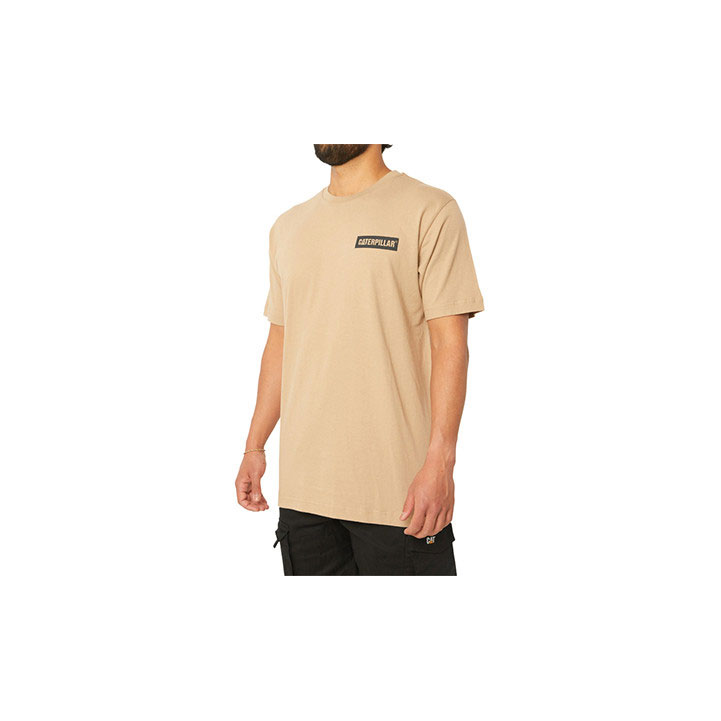 Caterpillar Triton Block Kort Sleeve T-shirts Heren Khaki  Belgie |  WZKHX-6152