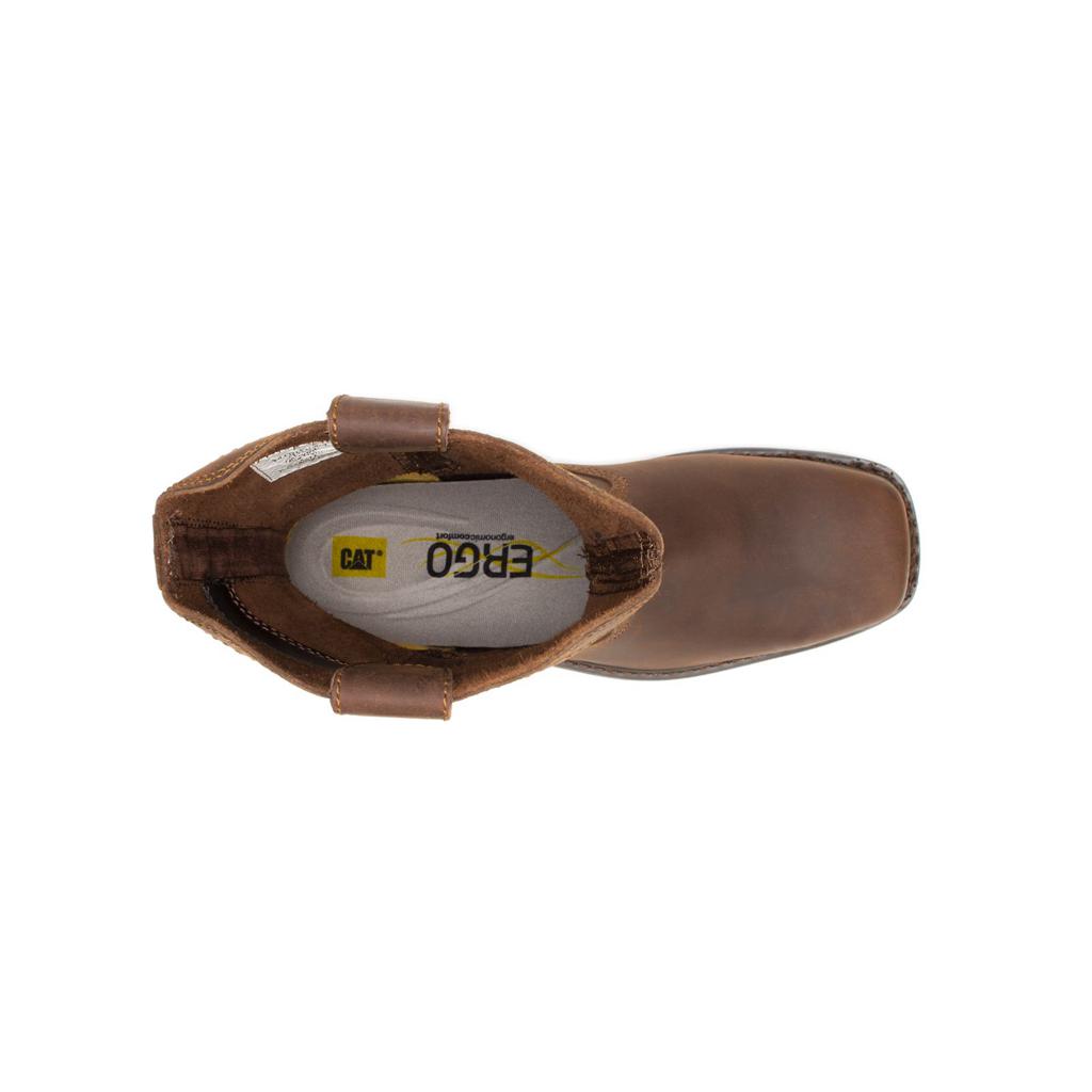 Caterpillar Wellston Pull On Steel Neus Slip On Heren Donkerbruin  Belgie |  OGKYP-0387