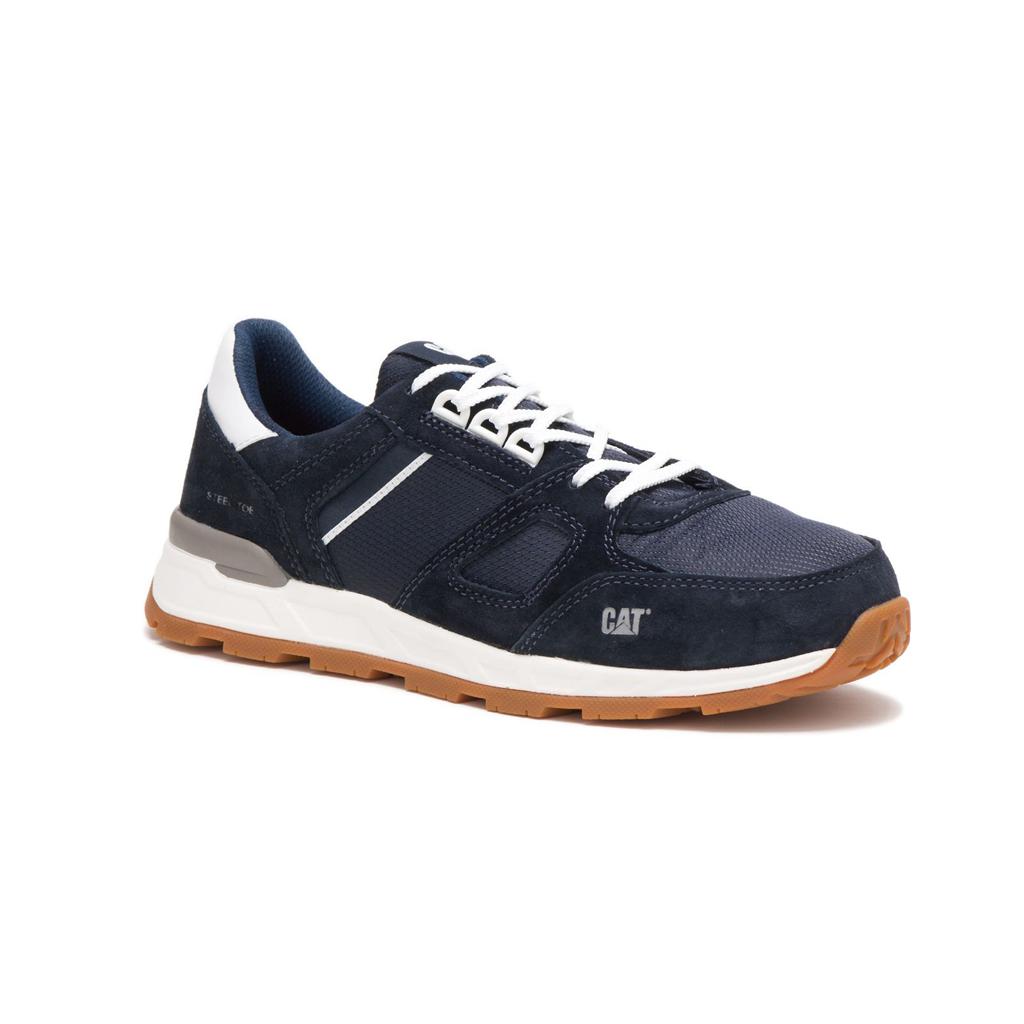 Caterpillar Woodward Steel Neus Sneakers Heren Blauw  Belgie |  WOBGY-6940